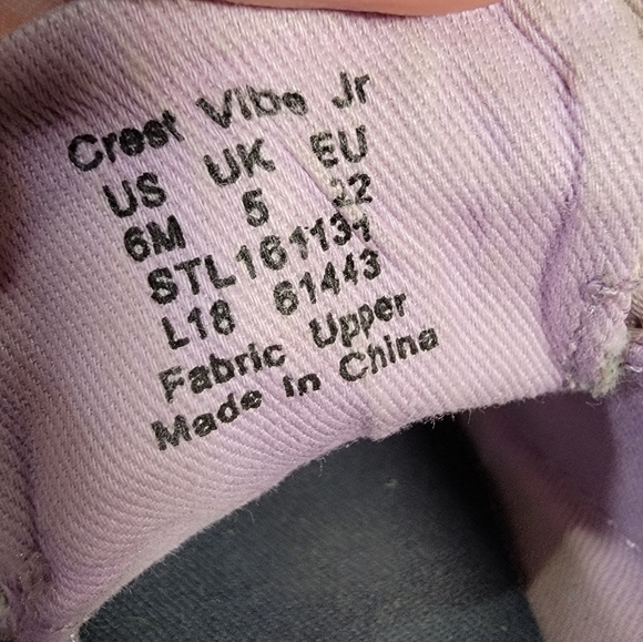 Sperry Crest Vibe Junior Purple Sparkly Tropical Topsiders Size 6 M - Picture 14 of 16